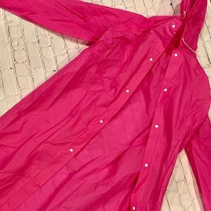 Hot Pink Long Rain Coat with Hood